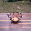 Ver imagem 5 de Cesto de frutas redondo de ferro e madeira fruteira de mesa super resistente para cozinhas e áreas g