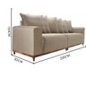 Sofá Living Palermo 4 Lugares Linho Bege 2 M - 3