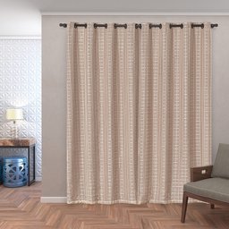 Cortina Blackout PVC com Tecido Voil Xadrez 2,80 m x 2,30 m - Avelã - 2