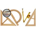 Ver imagem 1 de Kit Geométrico do Professor Mdf/pinus sem Régua e com 1 Esquadro em Mdf 45 Graus + 1 Esquadro em Mdf
