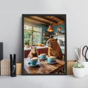 Ver imagem 2 de Quadro Decorativo Cozinha - Capivaras 33x24cm - com Vidro:madeira Branca