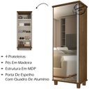 Ver imagem 3 de Armario Multiuso Sapateira 1 Porta com Espelho 00703502 Malbec Lpa
