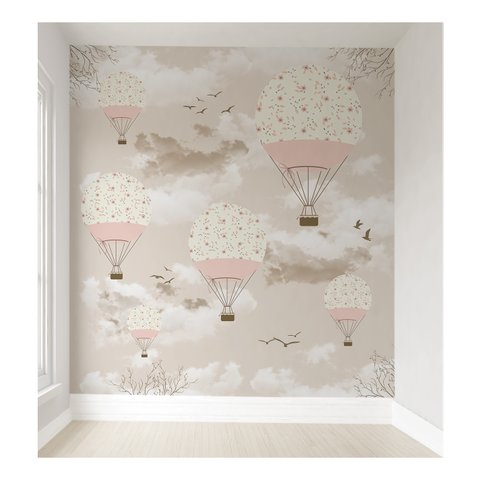 Papel de parede infantil balão rosa menina M² PP22