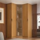 Ver imagem 1 de Guarda Roupa de Canto Obliquo Reflecta 3 Portas Mdf Altezza Clean Belmax:freijó