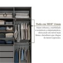 Ver imagem 5 de Guarda-Roupa Solteiro 2 Portas 100% MDF Marsala Cinza/Urbi