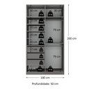 Ver imagem 3 de Guarda-Roupa Solteiro 2 Portas 100% MDF Marsala Cinza/Urbi