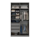 Ver imagem 4 de Guarda-Roupa Solteiro 2 Portas 100% MDF Marsala Cinza/Urbi