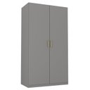 Ver imagem 2 de Guarda-Roupa Solteiro 2 Portas 100% MDF Marsala Cinza/Urbi