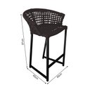 Ver imagem 5 de Conjunto Bistrô Champanheira Tampo Ripado e 2 Banquetas Reis Corda Náutica Marrom