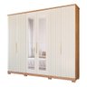 Guarda Roupa La Belle Panan com 6 Portas e Espelho - Cinamomo/off White - 1