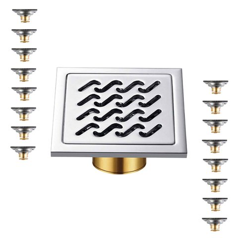 Ralo Inox 10x10 Anti Odor Kit 16 Uni Banheiro Lavabo Anti Inseto Anti Corrosao Casa Cozinha Resisten