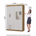 Ver imagem 4 de Guarda-roupa Casal Modulado 4 Portas com Cama Hercules 4 Portas 4 Gavetas com Espelho