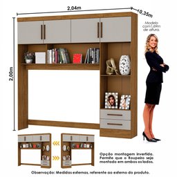 Guarda-roupa Casal Modulado 4 Portas com Cama Hercules 4 Portas 4 Gavetas com Espelho - 3
