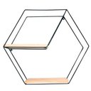 Ver imagem 3 de Nicho Prateleira Decorativo Aramado Hexagonal Natural e Preto