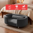 Ver imagem 3 de Cama para Cachorro e Gato Caminha Chase Pet Veludo Cinza Pés Metal com Regulagem - Arkell