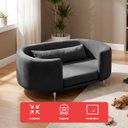 Ver imagem 2 de Cama para Cachorro e Gato Caminha Chase Pet Veludo Cinza Pés Metal com Regulagem - Arkell