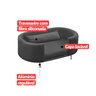 Cama para Cachorro e Gato Caminha Chase Pet Veludo Cinza Pés Metal com Regulagem - Arkell - 6