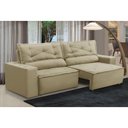 Ver imagem 1 de Sofá Retrátil e Reclinável 3 lugares com Molas 1,80m Laura Suede Bege Madelina