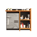 Ver imagem 2 de Espelheira de Banheiro Armarinho Organizador com Prateleira Nicho Nioki Cor:preto com Nature