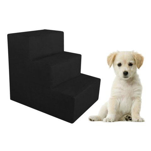 Escada Pet para Cães e Gatos Veludo Preto Dal Poz Estofados