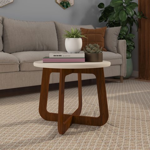Mesa Centro Jasmin Cor Menta C/carvalho