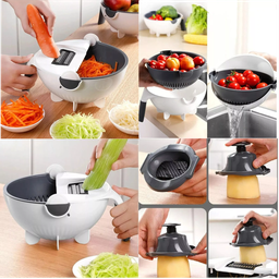 Ralador Legumes Escorredor Fatiador de Alimentos Descascador Multifuncional 9 Peças - 9