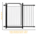 Ver imagem 2 de Portão Pet Preto Proteção Criança Bebê Cachorro Cão com Extensor 30cm Itagold