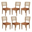 Ver imagem 1 de Kit 6 Cadeiras com Assento Estofado Encosto em Tela 100% Mdf Freijó Veronese Dalla Costa