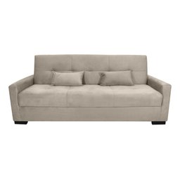 Sofá Cama Lavínia 3 Lugares Suede Bege Matrix - 1