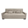 Sofá Cama Lavínia 3 Lugares Suede Bege Matrix - 1