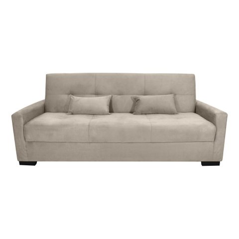 Sofá Cama Lavínia 3 Lugares Suede Bege Matrix
