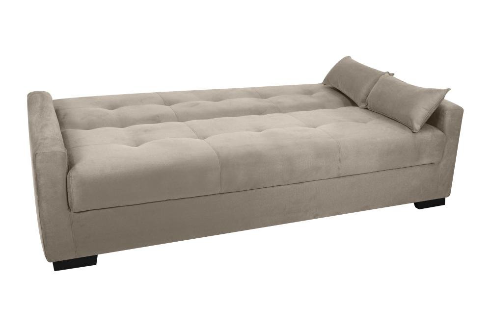 Sofá Cama Lavínia 3 Lugares Suede Bege Matrix - 7