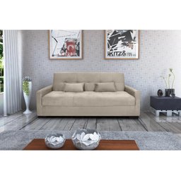 Sofá Cama Lavínia 3 Lugares Suede Bege Matrix - 2