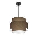 Ver imagem 1 de Lustre para Sala de Jantar Vivare Md-4392 Cúpula em Tecido 40cm Cáqui 127/220v