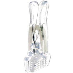 Kit 100 Presilhas de Roupas para Cabides Loja Prendedores Reforçadas Transparente Cinquetti - 1 Kit 100 Presilhas de Roupas para Cabides Loja Prendedores Reforçadas Transparente Cinquetti - 1