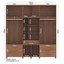 Ver imagem 4 de Guarda Roupa Casal com Cômoda Londres Capelinha e Marabá 13 Portas de Bater 7 Gavetas Jatobá