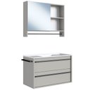 Ver imagem 1 de Kit Gabinete Suspenso com Cuba e Espelheira 80cm Arenas Proddy