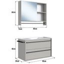 Ver imagem 3 de Kit Gabinete Suspenso com Cuba e Espelheira 80cm Arenas Proddy
