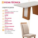 Ver imagem 7 de Mesa de Jantar Carolina 180cm Tampo MDF Vidro Canto Copo com 6 Cadeiras Lorena
