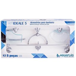 Kit De Acessórios Para Banheiro Ideale Com 5 Peças Verde - 2 Kit De Acessórios Para Banheiro Ideale Com 5 Peças Verde - 2