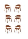 Ver imagem 1 de Kit 6 Cadeiras para Mesa de Jantar Gaia Yescasa Marrom