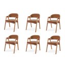 Ver imagem 1 de Kit 6 Cadeiras para Mesa de Jantar Gaia Yescasa Marrom