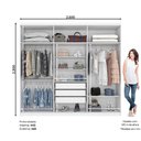 Ver imagem 3 de Guarda-Roupa Casal 6 Portas 3 Gavetas Melvin Espresso Móveis