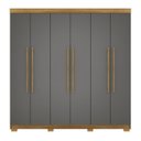 Ver imagem 1 de Guarda-roupa Alto 6 Portas 2 Gavetas Norway Nature/alasca