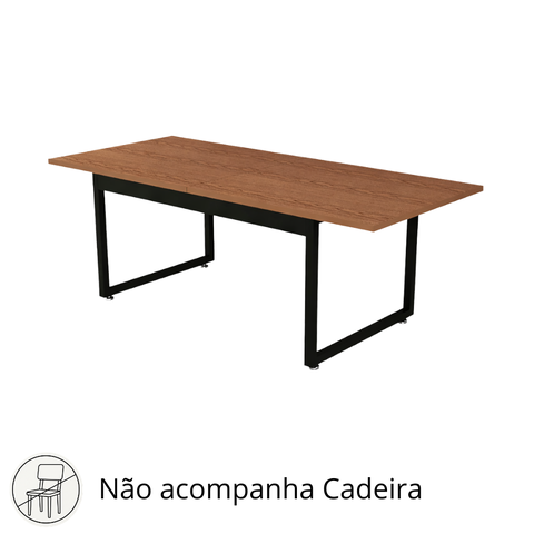 Mesa de Jantar Industrial 190cm para 6 Lugares Área Gourmet Varanda