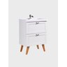 Gabinete para Banheiro com Cuba 60cm Mdf Branco Milano - On Móveis - 3