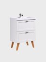 Ver imagem 3 de Gabinete para Banheiro com Cuba 60cm Mdf Branco Milano - On Móveis