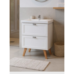 Gabinete para Banheiro com Cuba 60cm Mdf Branco Milano - On Móveis