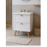 Gabinete para Banheiro com Cuba 60cm Mdf Branco Milano - On Móveis - 1