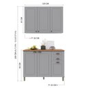 Ver imagem 6 de Cozinha 2 Peças Balcão 1,20m (com Tampo) e Armário 3 Portas Titânio Fosco Amoudi